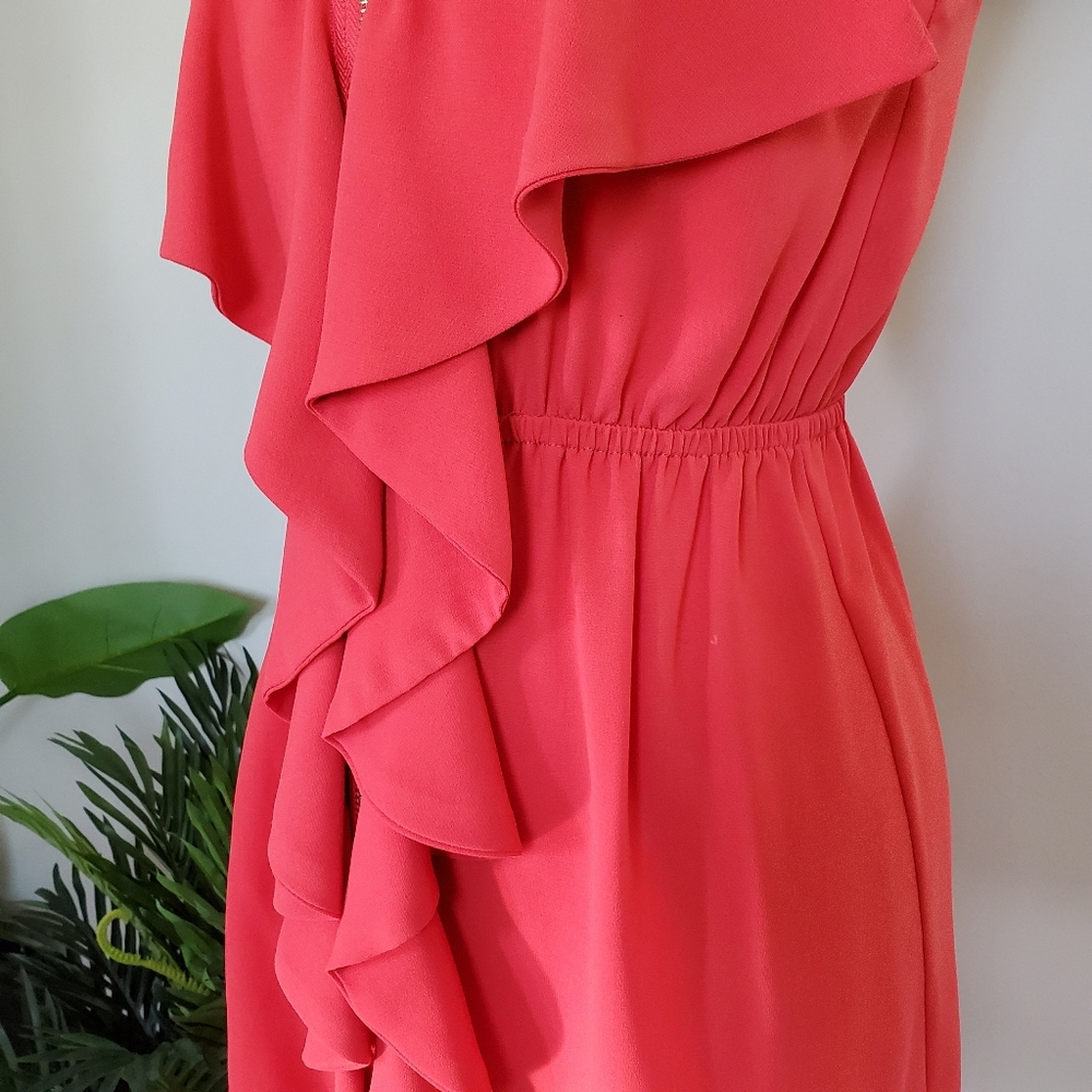 ZIPPER FRONT RUFFLE DRESS - Picture 3 of 8